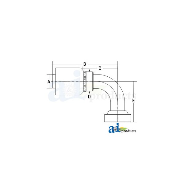 HW-CAT Caterpillar Flange Head - 90 Degree Elbow 7 x4 x3